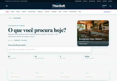 Guia comercial real da plataforma em tablet