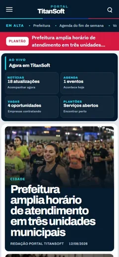 Portal real na versão para smartphone